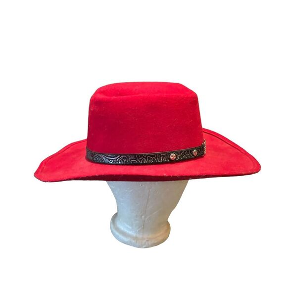 Vintage Little Joe Wool Cowboy Hat Red Made in‎ USA WPL 5923 Size Medium - Picture 2 of 8